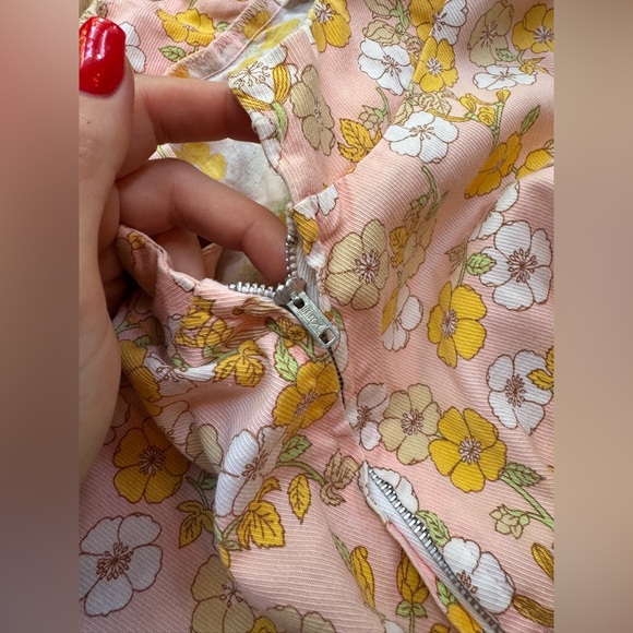 60s Vintage Carol Brent Floral Pastel Split Skirt Romper - Picture 5 of 9